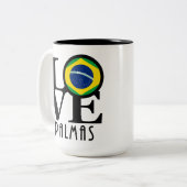 LOVE Palmas 15 oz Tweekleurige Koffiemok (Voorkant links)