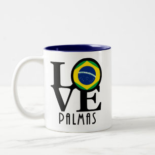LOVE Palmas Brazilië 11oz Tweekleurige Koffiemok