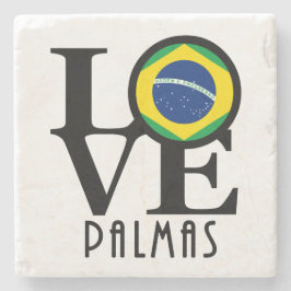 LOVE Palmas Brazilië Stenen Onderzetter