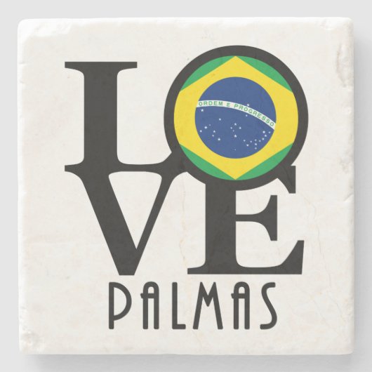 LOVE Palmas Brazilië Stenen Onderzetter (Voorkant)