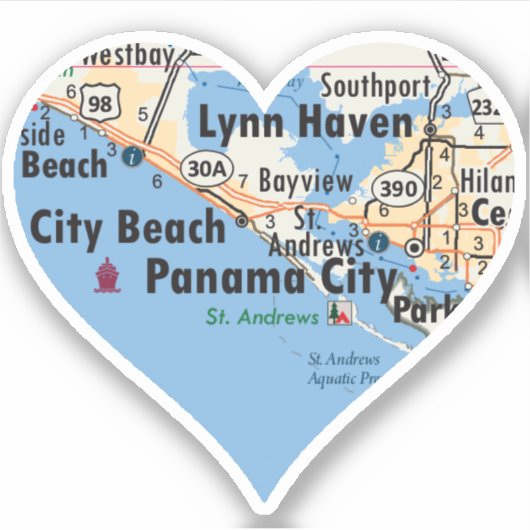 Love Panama City Florida Sticker (Voorkant)