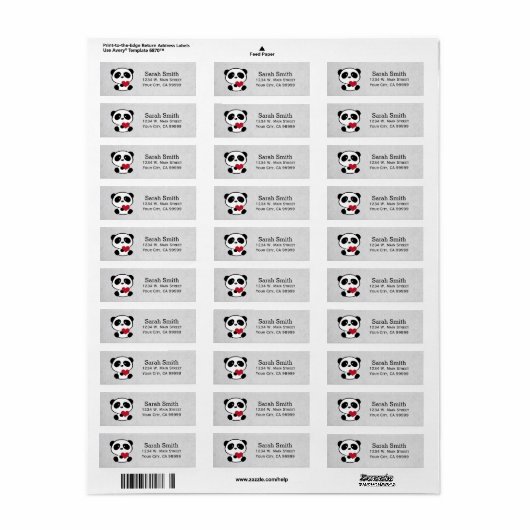 Love Panda Beer Return Address Labels (Full Sheet)