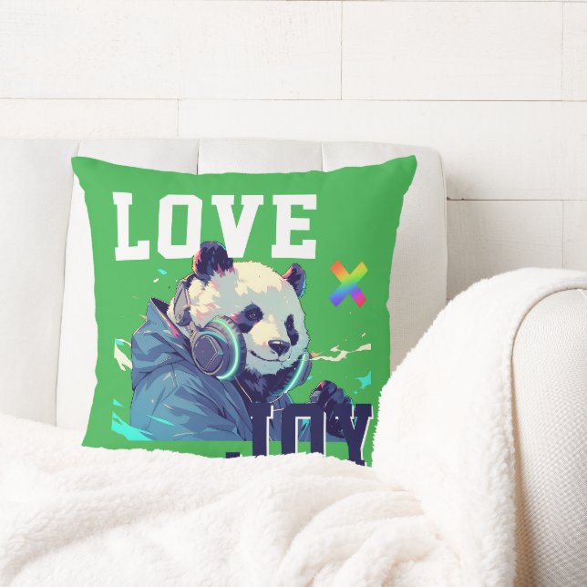 LOVE × PANDA - Custom Kussen (Creator heeft geüpload)