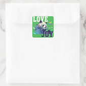 LOVE × PANDA - Custom Vierkante Sticker (Tas)