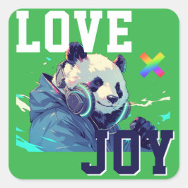 LOVE × PANDA - Custom Vierkante Sticker