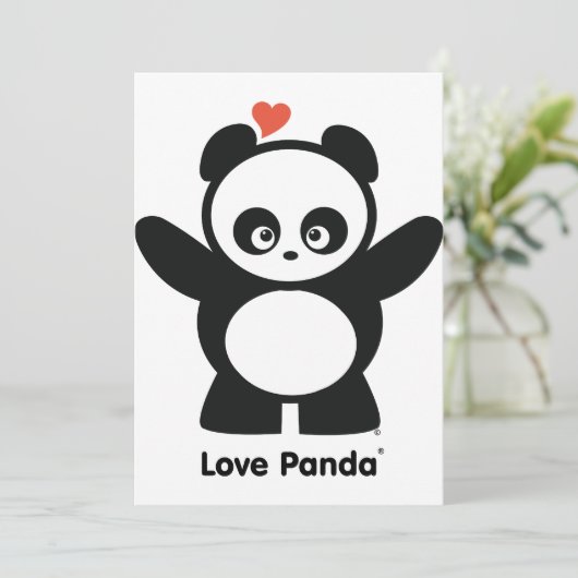 Love Panda® Invitation Kaart (Staand voorkant)