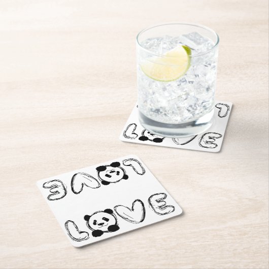 Love Panda Kartonnen Onderzetters (Insitu)
