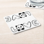 Love Panda Kartonnen Onderzetters (Schuin)