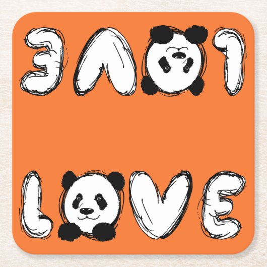 Love Panda Kartonnen Onderzetters (Voorkant)