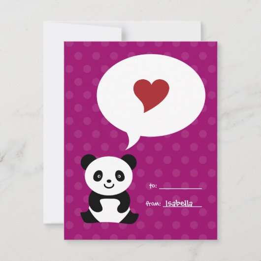 Love Panda Kinder Valentijn Kaart (Voorkant)