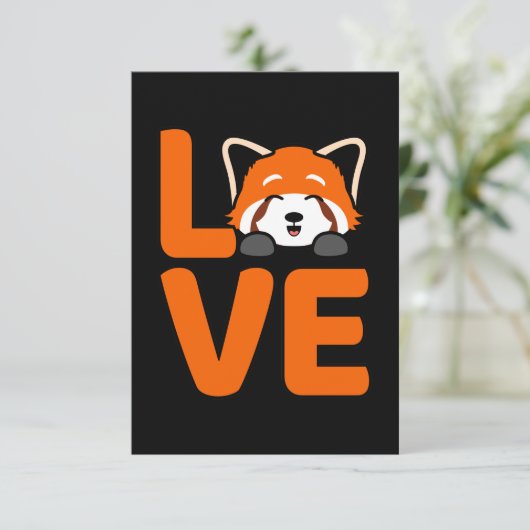 Love Pandas Cute Pet Animal Red Panda Lover Graphi RSVP Kaartje (Staand voorkant)