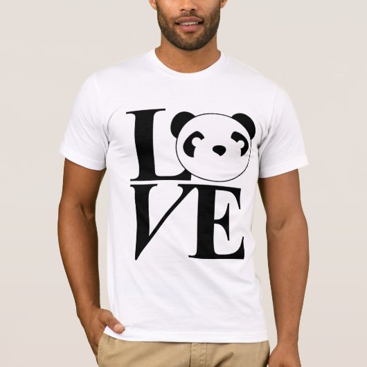 Love Pandas T-shirt in Black (Voorkant)