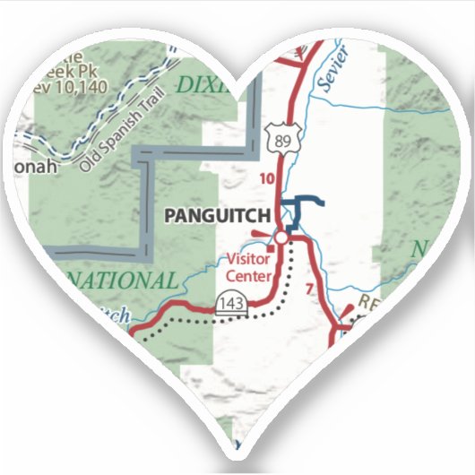 Love Panguitch Utah Sticker (Voorkant)