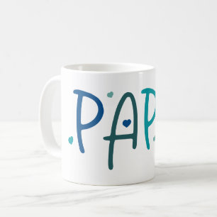 Love Papa Grandfather Typographic Hearts Koffiemok