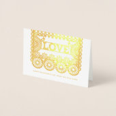 Love Papel Picado Red Valentijnsdag Folie Kaarten (Voorkant)