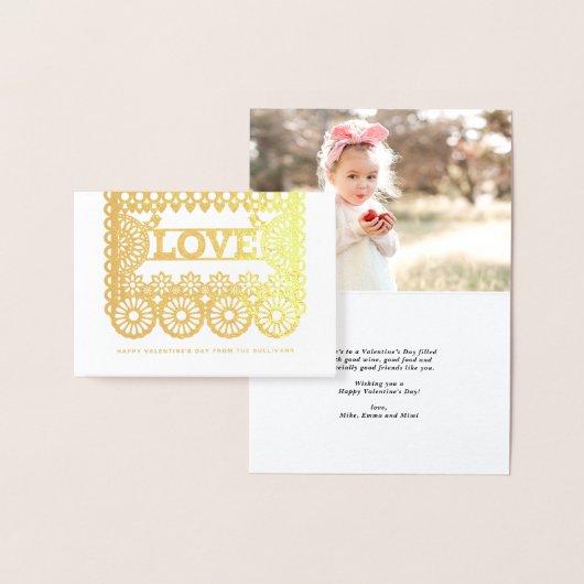 Love Papel Picado Red Valentijnsdag Folie Kaarten (Display)