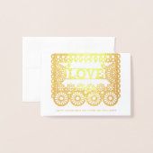 Love Papel Picado Red Valentijnsdag Folie Kaarten (Voorkant met envelop)