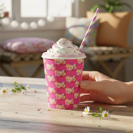 LOVE Paper Cups Papieren Bekers