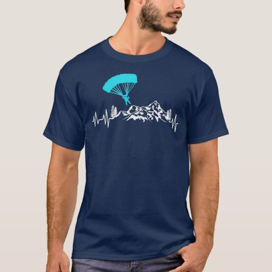 Love Paragliding T-shirt Heartbeat Paraglider Gift (Voorkant)