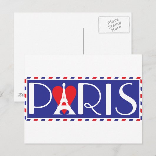 Love Paris Briefkaart (Voorkant / Achterkant)