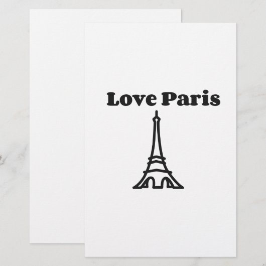 Love Paris Briefpapier (Voorkant / Achterkant)