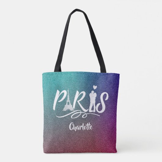 Love Paris Eiffel Tower Super Cool Personalized Tote Bag (Achterkant)