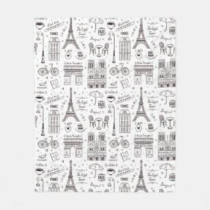Love Paris French Icons Fleece Deken