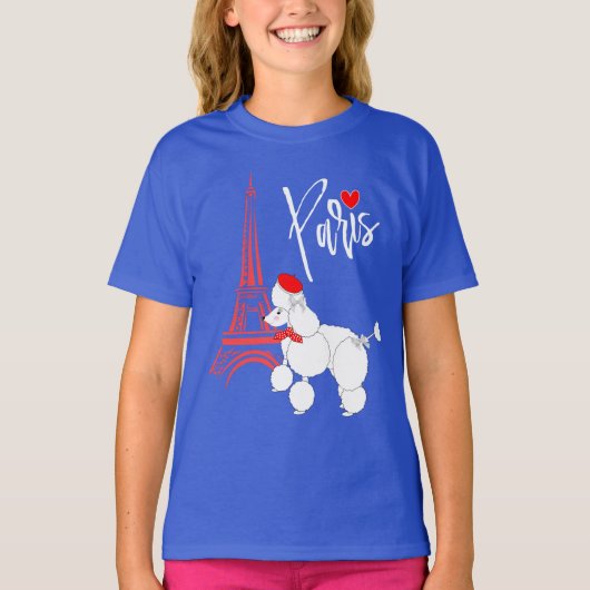 Love Paris French Poodle Super Cute T-shirt (Voorkant)