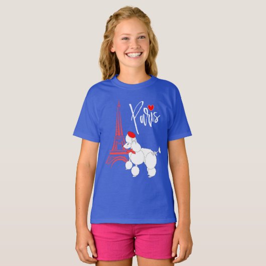 Love Paris French Poodle Super Cute T-shirt (Voorkant volledig)