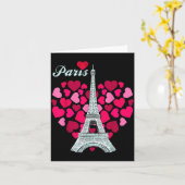 Love Paris Heart Eiffel Tower Souvenir France Fren Kaart (Gele Bloem)