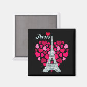 Love Paris Heart Eiffel Tower Souvenir France Fren Magneet (Voorkant / Achterkant)