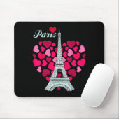Love Paris Heart Eiffel Tower Souvenir France Fren Muismat (Met muis)