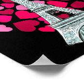 Love Paris Heart Eiffel Tower Souvenir France Fren Poster (Hoek)