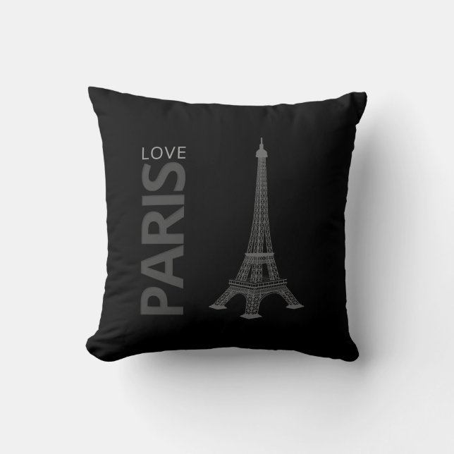 Love Paris | Schattige Eiffeltoren Kussen (Voorkant)