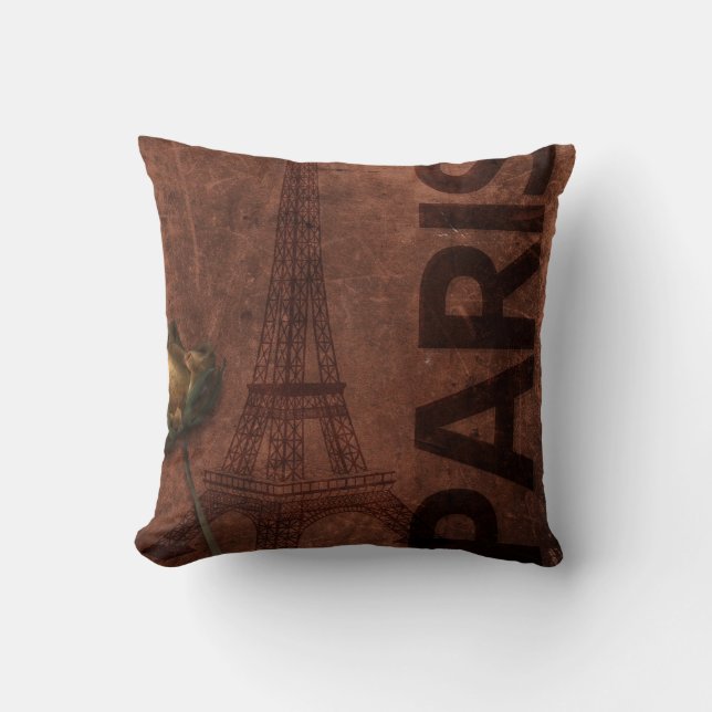 Love Paris | Schattige Eiffeltoren Kussen (Voorkant)