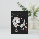 Love Paris Theme Women France Girls Eiffel Tower Briefkaart (Staand voorkant)