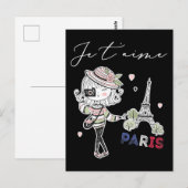 Love Paris Theme Women France Girls Eiffel Tower Briefkaart (Voorkant / Achterkant)