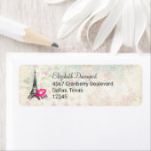 Love Paris with Eiffel Tower on Pattern Etiket (Insitu)