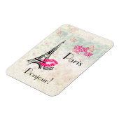Love Paris with Eiffel Tower on  Pattern Magneet (Linkerzijde)