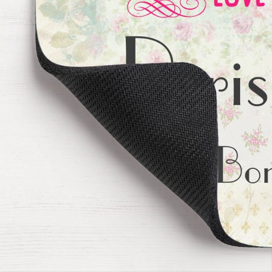 Love Paris with Eiffel Tower on  Pattern Muismat (Hoek)