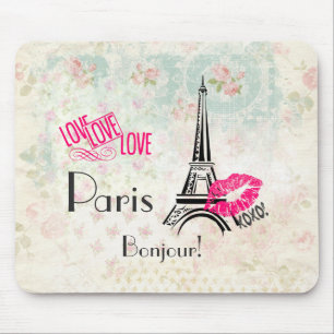 Love Paris with Eiffel Tower on  Pattern Muismat