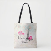 Love Paris with Eiffel Tower on  Pattern Tote Bag (Voorkant)