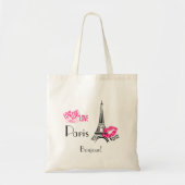 Love Paris with Eiffel Tower on  Pattern Tote Bag (Voorkant)