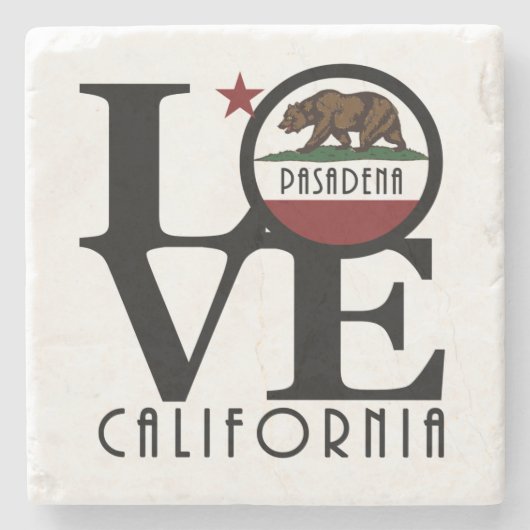 LOVE Pasadena Calfornia Stenen Onderzetter (Voorkant)