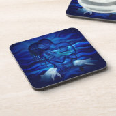 Love, Passion act - pair with Dolphin pair Bier Onderzetter (Linkerzijde)