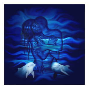 Love, Passion act - pair with Dolphin pair Foto Afdruk