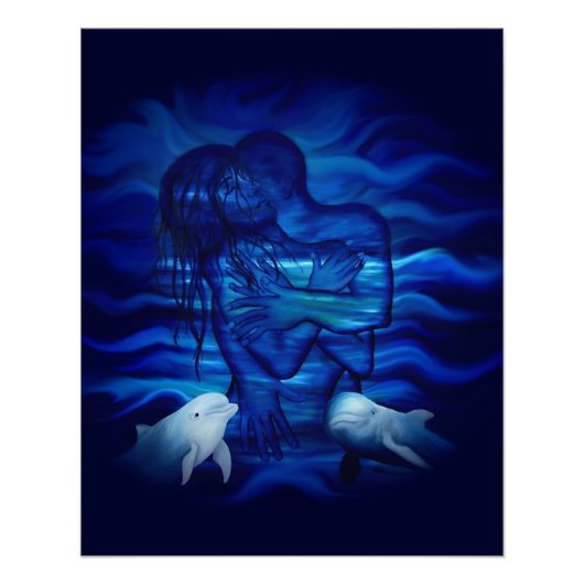 Love, Passion act - pair with Dolphin pair Perfect Poster (Voorkant)