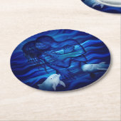 Love, Passion act - pair with Dolphin pair Ronde Kartonnen Onderzetter (Gebogen)