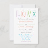 LOVE pastel - 3x5 Trouw Uitnodiging (Voorkant)