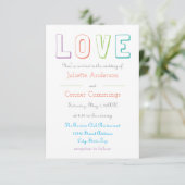 LOVE pastel - 3x5 Trouw Uitnodiging (Staand voorkant)
